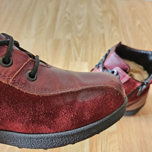 Saute Mouton Riley Suede Leather Boho Fall Winter  Women's Ankle Boots Red Sz 38 - Picture 8 of 16